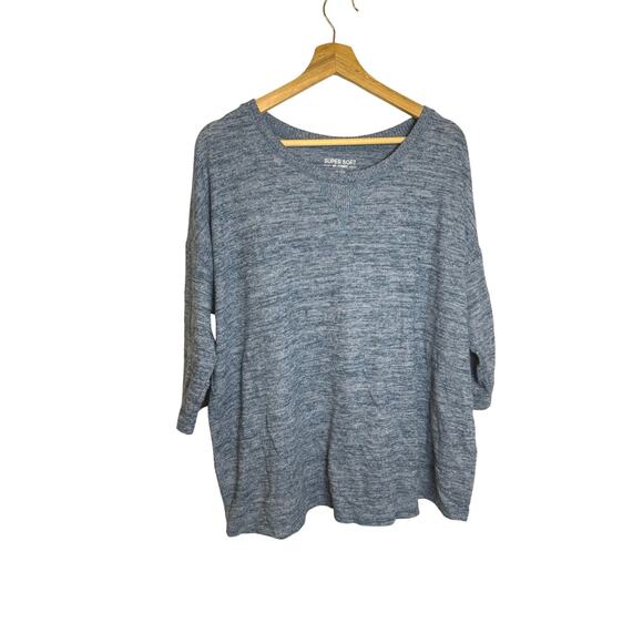 Torrid Tops - Torrid Super Soft Blue 3/4th Sleeve Cozy Blue Top Women’s Sz 1XL